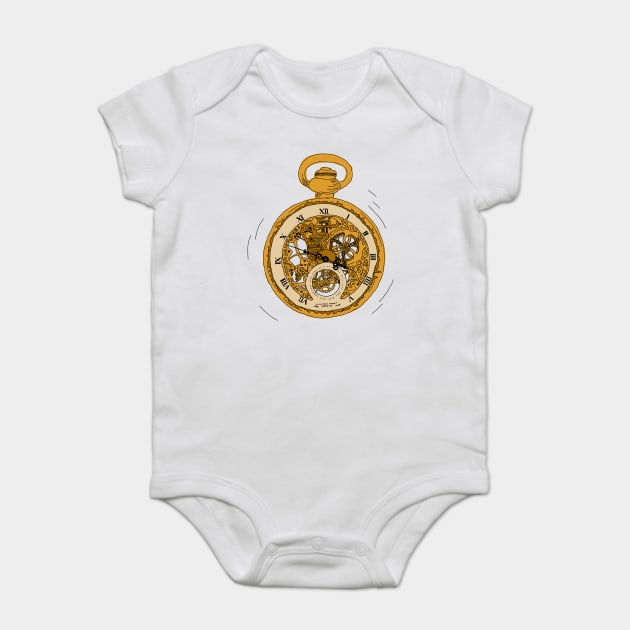 Illustrated Pocket Watch Baby Bodysuit by H. R. Sinclair